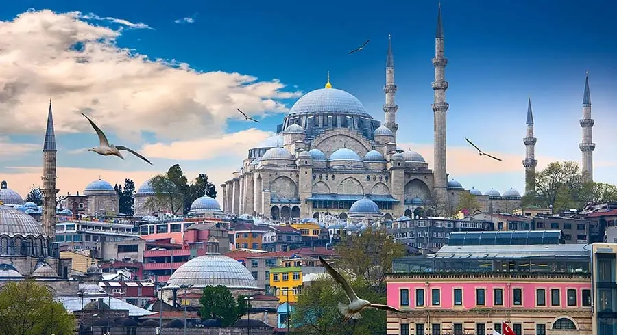 Suleymaniye Mosque located on the Third Hill of Istanbul, Turkey
